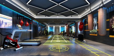 现代健身房3D模型下载